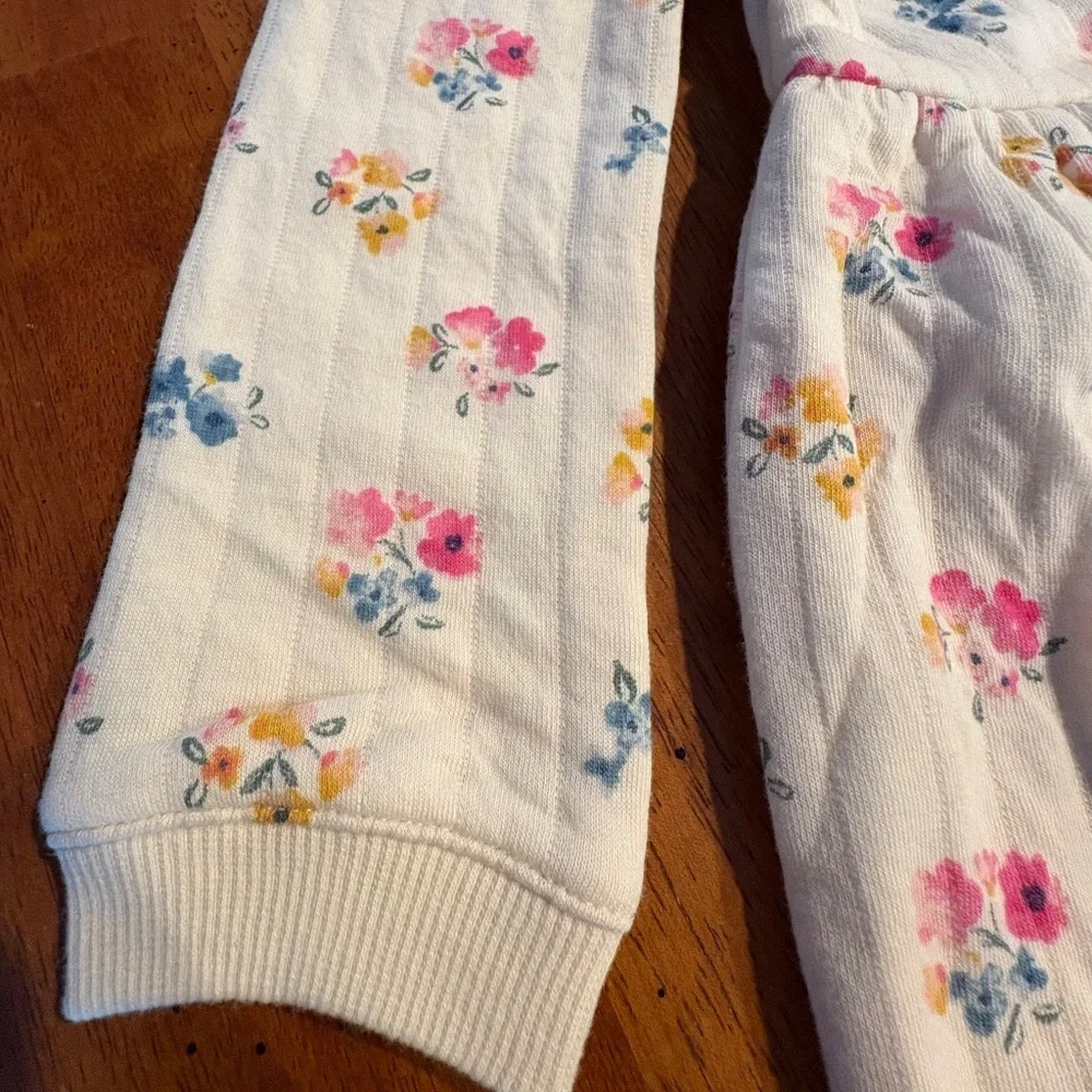 Carters Baby Girl Floral Dress Size 18M Ivory Long Sleeves NEW